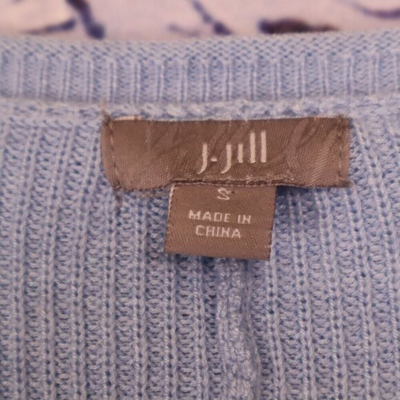 BABY BLUE SWEATER S J Jill Pastel V-Neck Spring Office Work Casual Easter Spring - Picture 4 of 8